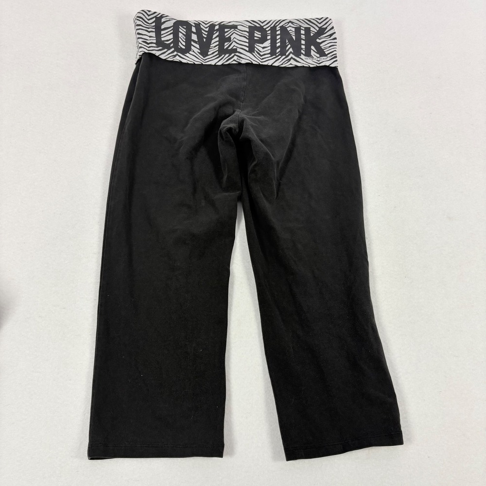 Y2K Pink Victoria's‎ Secret Yoga Pants Women S Black Zebra Foldover Crop